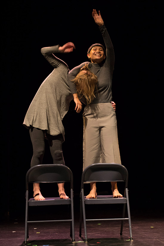 Justine Comfort and Denise Solleza in Tracey Norman's In Threes